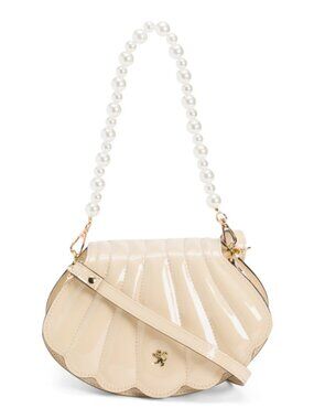PRATESI Made In Italy Shell Crossbody With Faux Pearl Handle